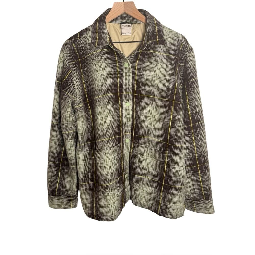 The North Face Valley Twill Plaid Shacket | Misty‎ Sage Utility Jacket Women’s M - Picture 2 of 8